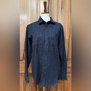 RVCA 100% Cotton Super Plush Flannel Dark Blue Button-Down, Very Soft! EUC - S